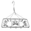 Multifunction Aluminum Alloy Laundry Drying Rack with 26 Clips for Socks Underwear Scarf Gloves