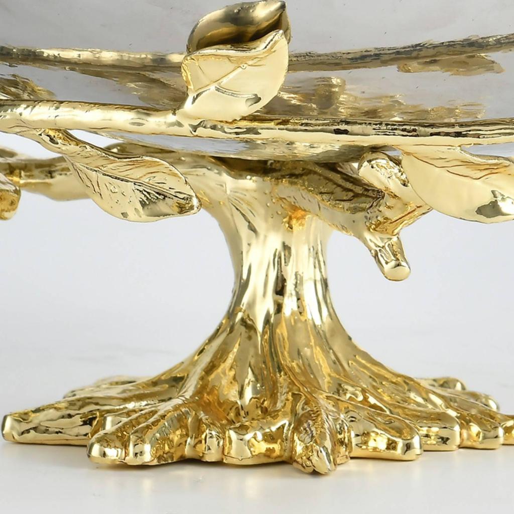 Pedestal Fruit Tray Modern Compote Shiny for Coffee Table, Home Decor
