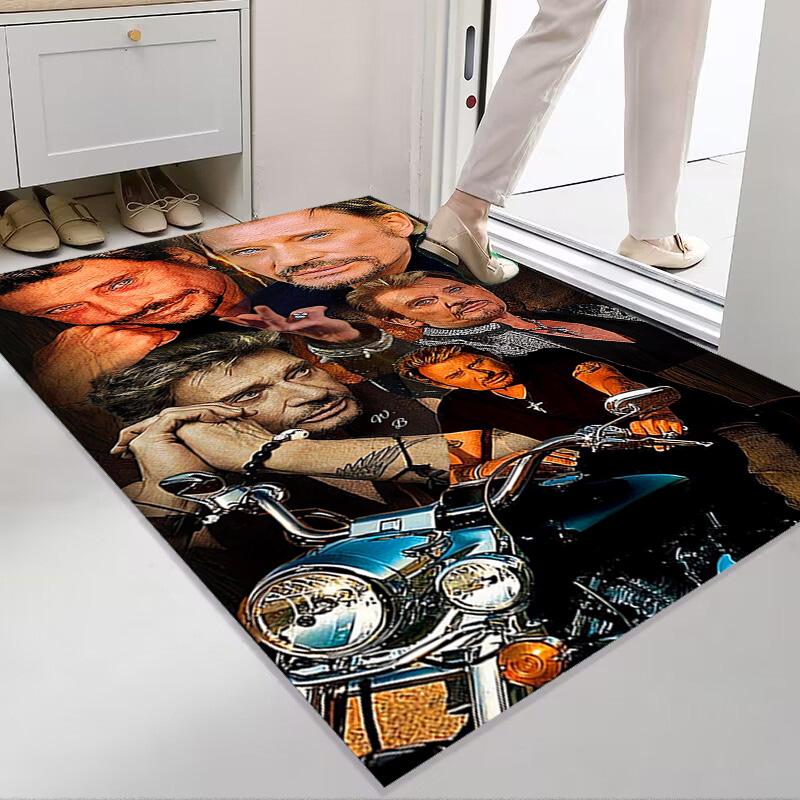Rock Legend Johnny Halliday carpet Suitable for all seasons Home Decor Doormat Office chair cushion Protective pad