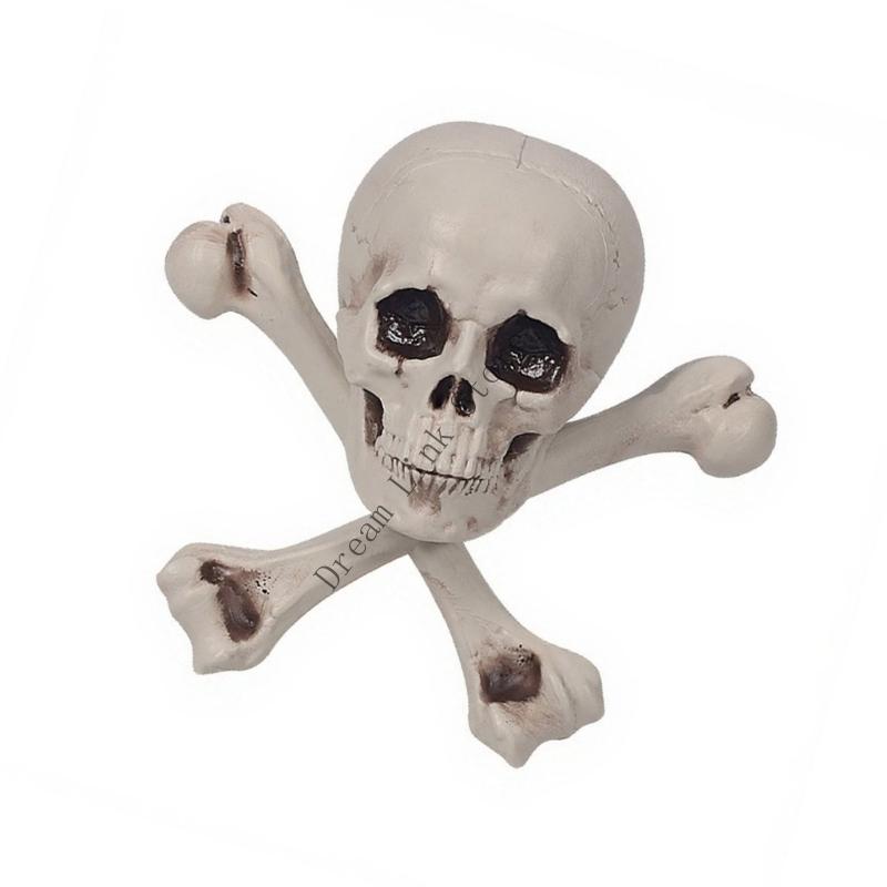 Q1FD Realistic Plastic Skull And Crossbones Skeleton Halloween Decoration For Indoors Outdoor Horror Party Home Decors