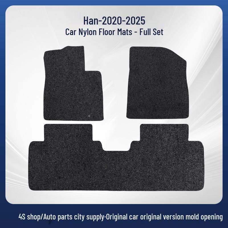 Black Wear-Resistant Nylon Floor Mats for BYD Han (2020-2025 Models) - Full Coverage, Vehicle-Specific