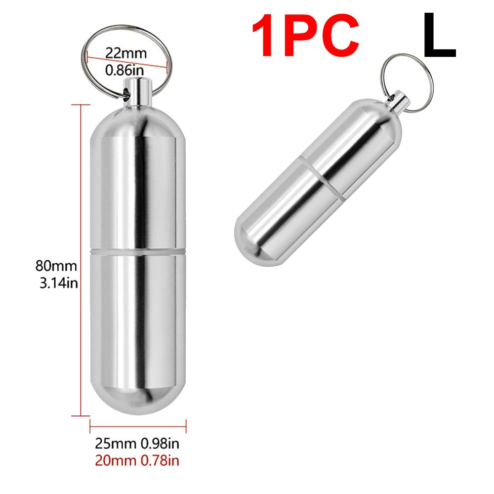 1-3 Stück Mini Tragbar Aluminium Pillendose Schlüsselanhänger Outdoor Tasche Pillendose Behälter Tragflasche Hülle Schutzbox Outdoor