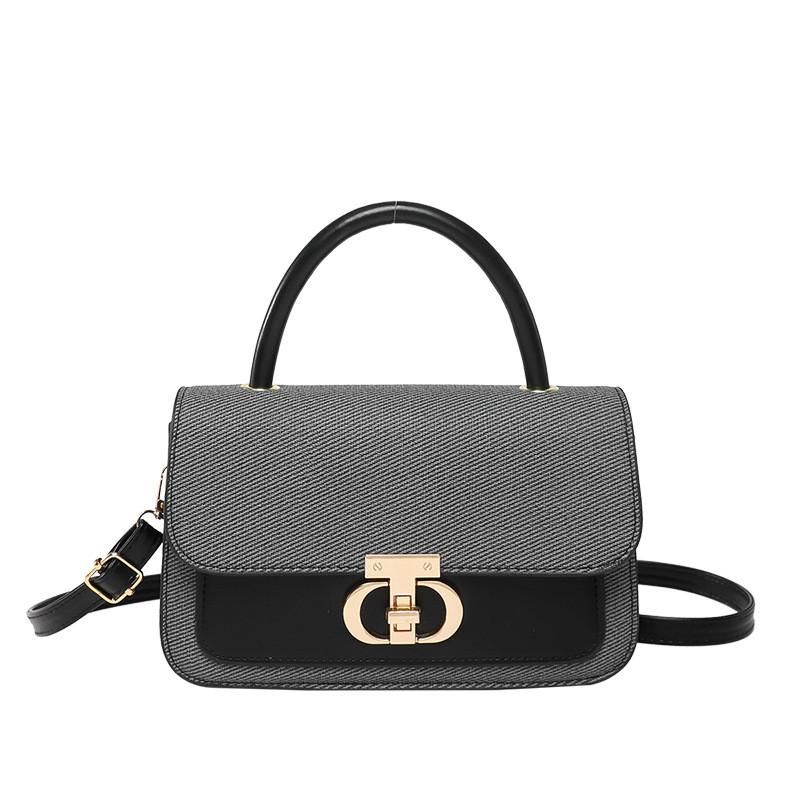 Fashion Portable Pu Small Square Bag With Stitching Detail For Daily Use