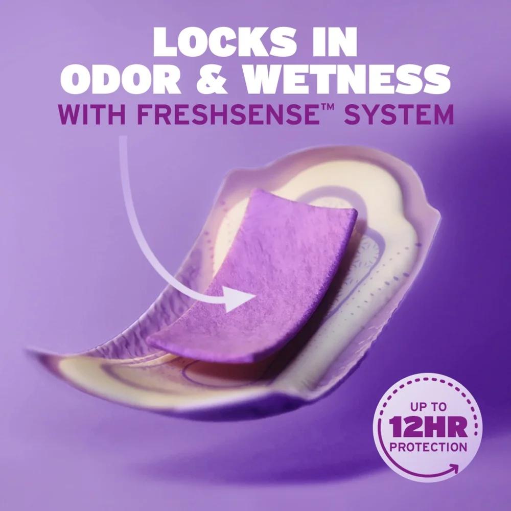 Incontinence Pads Women Moderate Absorbency Regular Length 66 Count Bladder Leak Protection Odor Control ContourFit Design