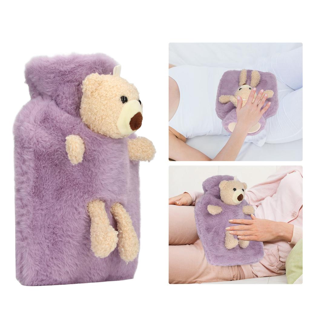 Hot Water Bag Multifunctional 1000ml Capacity Wide Mouth Cute Cartoon Hot Water Bottle for Homes