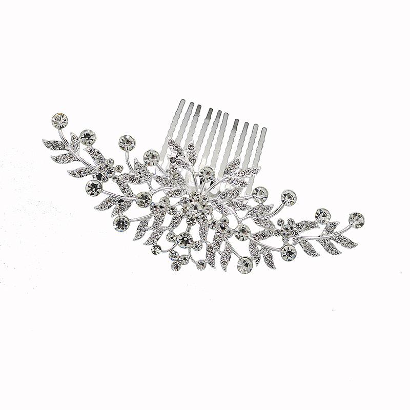 

Korean Style Bridal Pearl Hair Comb - Versatile Alloy Headwear Accessory. серебряный