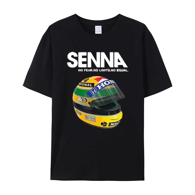 2026 Neuer Kreativer Spaß Elton Senna Helm Grafikdruck Hohe Qualität Herren Damen Kurzarm Freizeitkleidung Y2K Gothic Baumwolle Übergroße T-Shirts