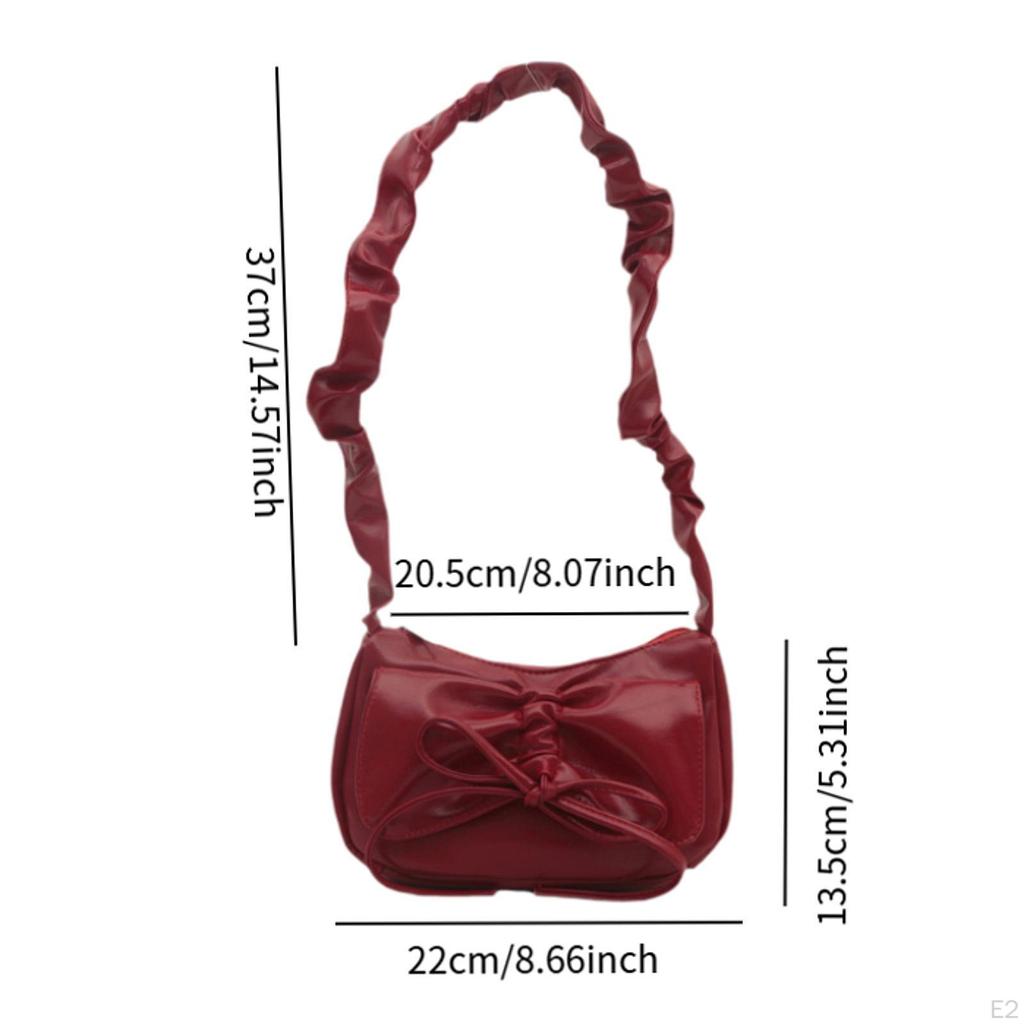 Damen Schleife Handtasche Trendige PU Einfache Schultertasche für Sommer Frühling Outdoor