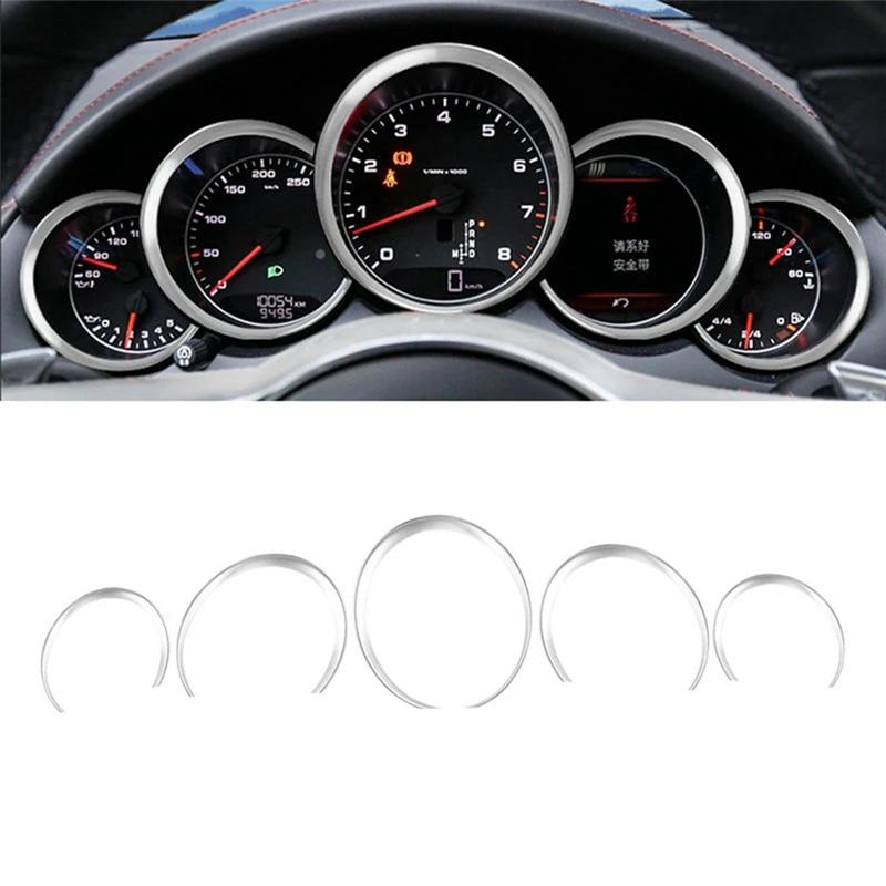 A03E-ABS Dashboard Trument Panel Decorative Ring Cover Trims Sticker For Porsche 911 Cayenne Panamera