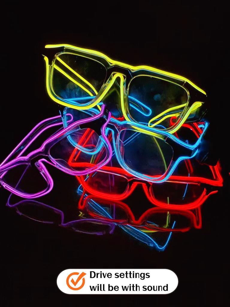 Wireless EL luminous glasses LED pixel sunglasses for KTV bar disco concert party flash atmosphere trendy