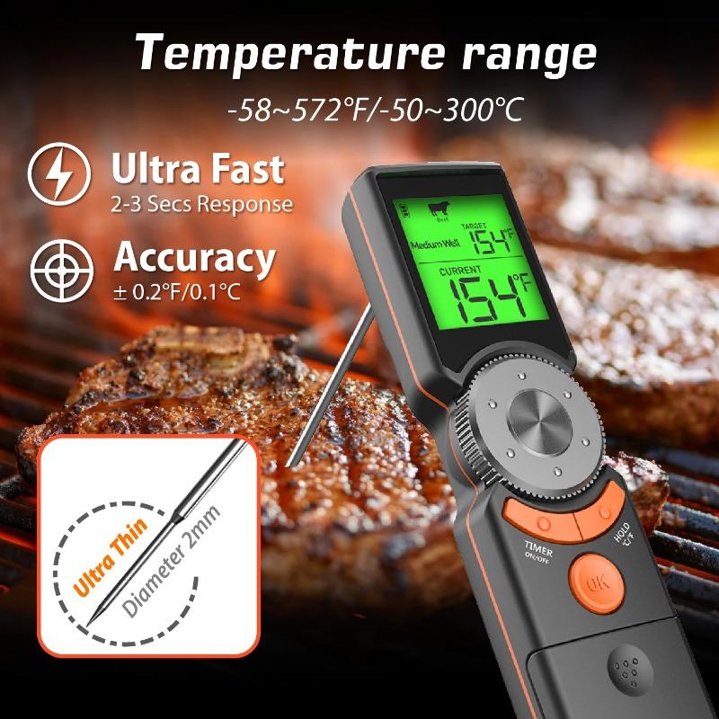 Portable Meat Thermometer LCD Digital Baking Instant Read Kitchen Waterproof Food BBQ Thermometer Handheld Fold Thermometer