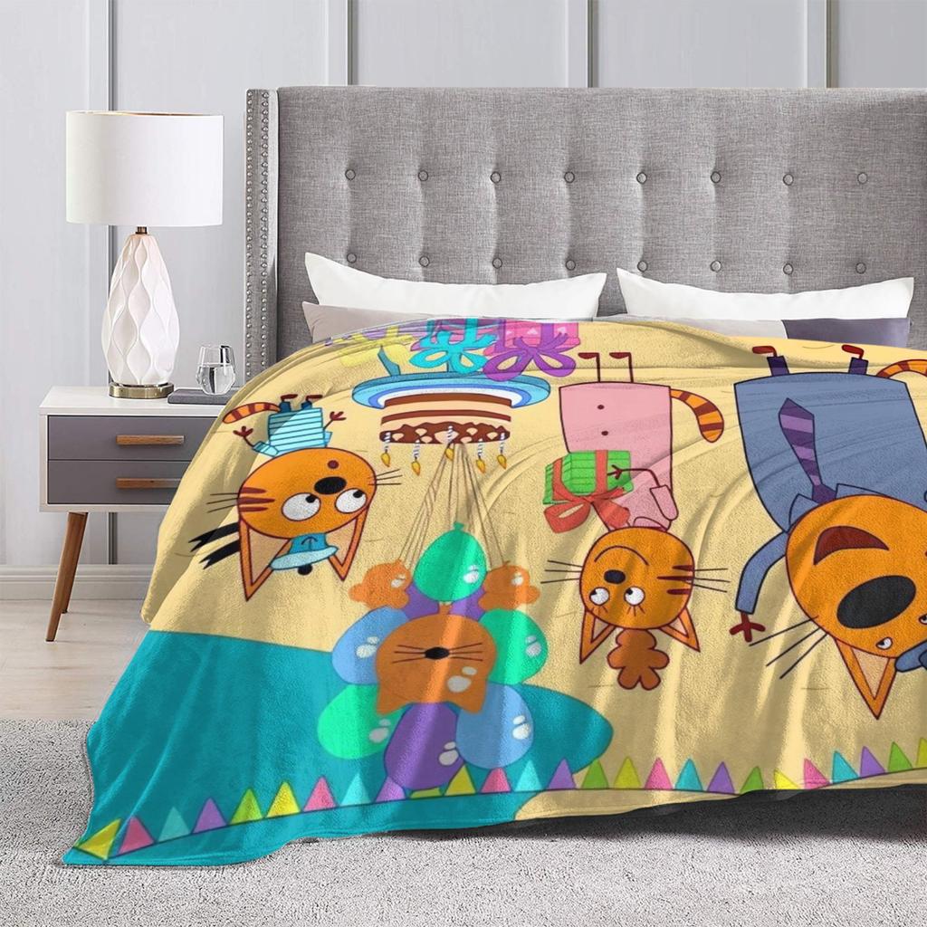 K-Kid E-cats Coperta Peluche Coperta Plaid in Flanella per Bambini per Esterno Calda Morbida Qualità Personalizzata Copriletto Regalo di Compleanno