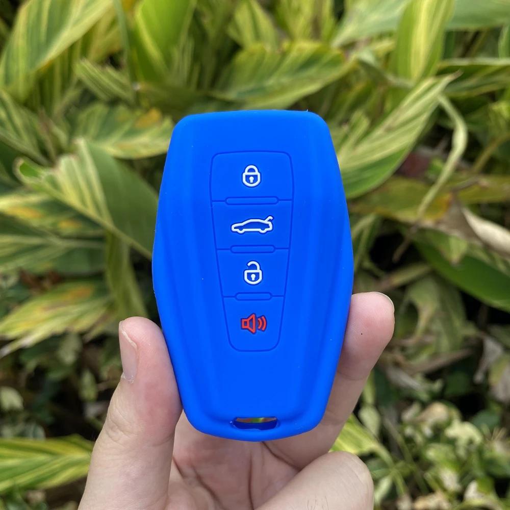 4 Buttons Silicone Rubber Car Key Cover Protect Case Shell Holder for Geely Coolray X6 Emgrand Global Hawk GX7 Remote Keychain