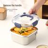 ZISIZ Insulated 304 Stainless Steel Square Deep Fryer Set