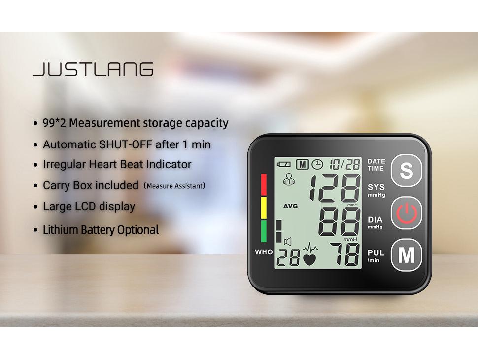 High Precision Automatic Wrist Blood Pressure Monitor for Home Use