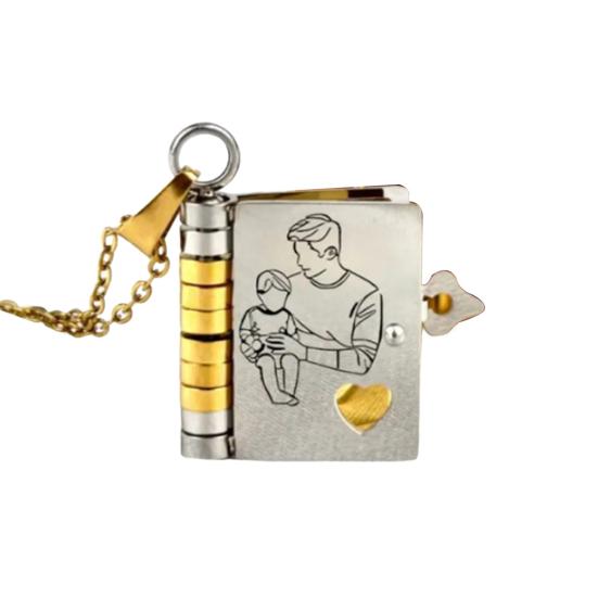 Daughter Book Necklace My Incredible Girl Pendant Stainless Steel Engraved Mini Book Necklace Jewelry Gift