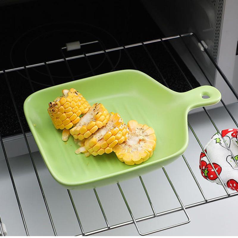 Nordic Geschirr Platte Kreative Net Promi Haushalt Einzigen Griff Backformen Keramik Ofen mit Niedlichen Platten