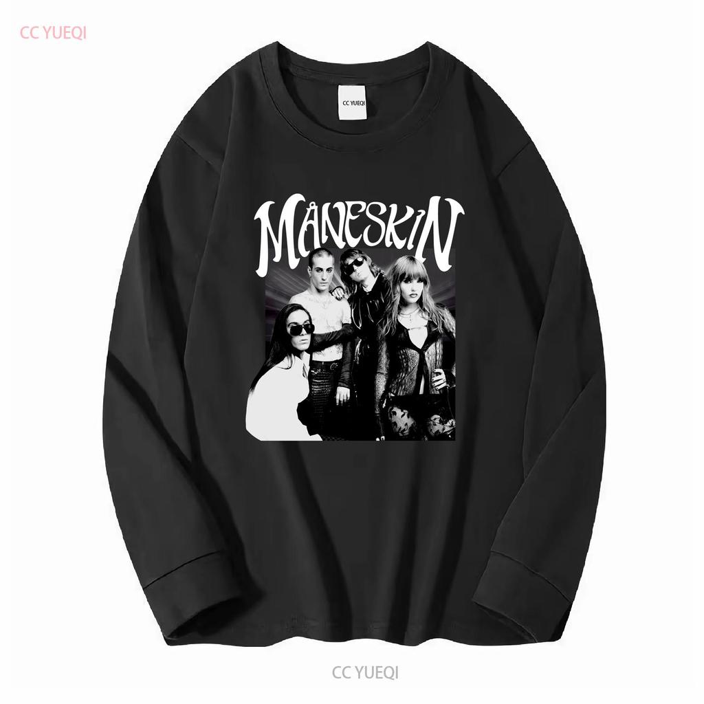 Måneskin T Shirt Vintage Maneskin Tour 2023 AN28399 Long Sleeves Vintage Washed Casual Breathable Unisex Graphic Fashion
