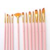 12pcs Paint Brushes Set Kit Multiple Mediums Brushes with Nylon Hair for Artist Acrylic Aquarelle