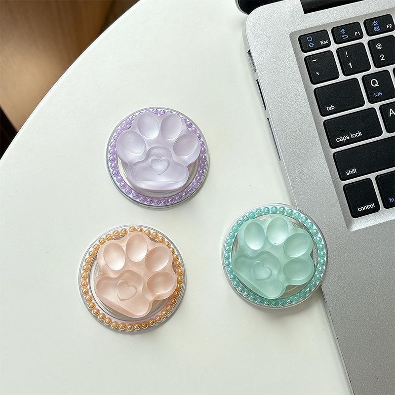 Perline Colorate Magnetico Supporto Airbag per Cellulare Zampa di Gatto Piccolo Fresco Semplice Anello Cuore di Ragazza