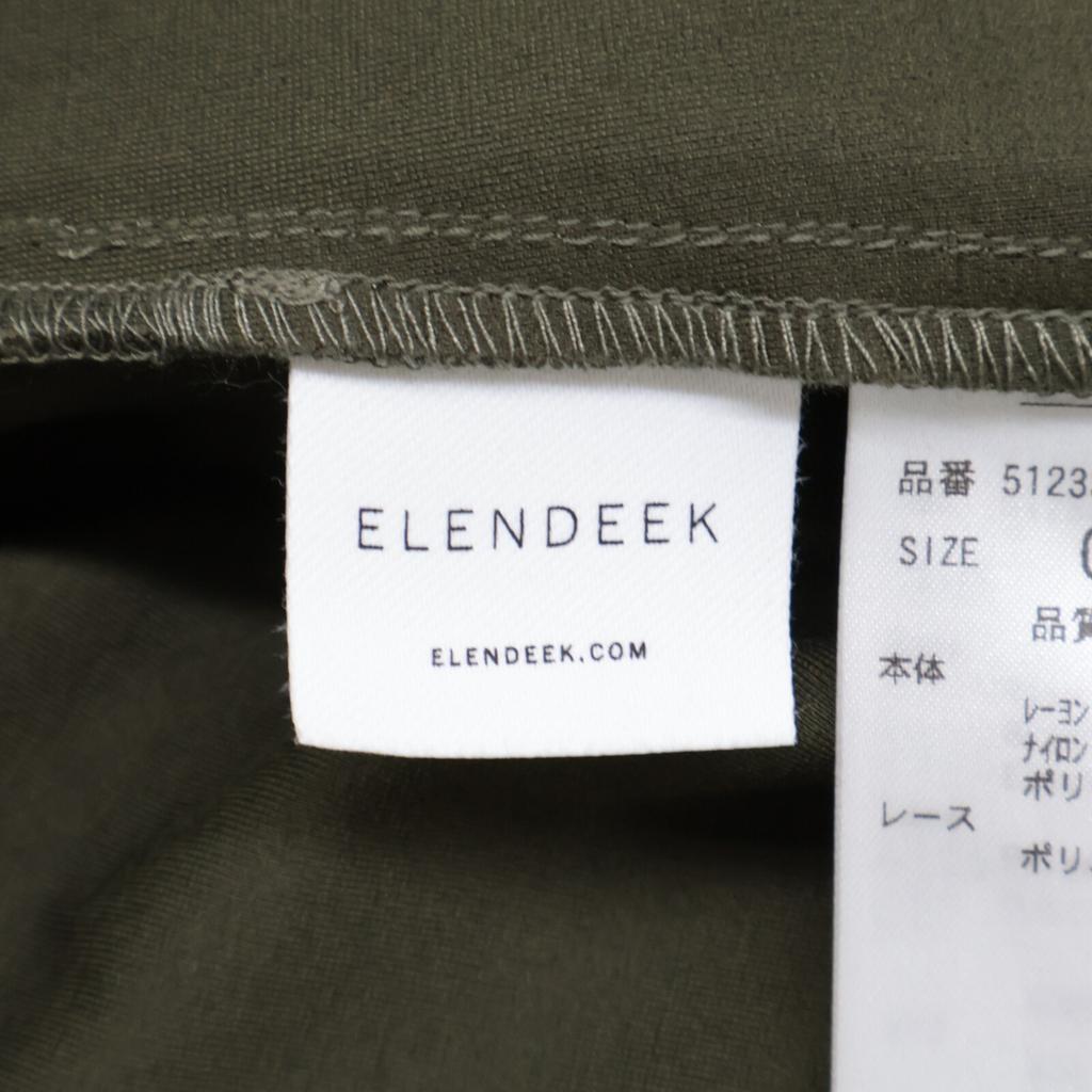 ELENDEEK 512330322201-01 Khaki Rayon x Nylon Lace Sleeve Dress dress 1 khakiUsed