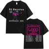 Fashion Hip Hop Tshirt Cotton Oversized T Shirts Ed Sheeran Loop Tour Australia 2026 Tour Merch Tshirts Fans Gifts Unisex