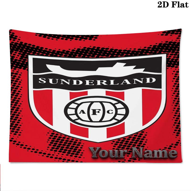 Sunderland A.F Custom Name Wall Tapestry Aesthetic Wall Hanging Printed Fabric Blanket Decorative Tapestries for Bedroom Living Room Home Decor