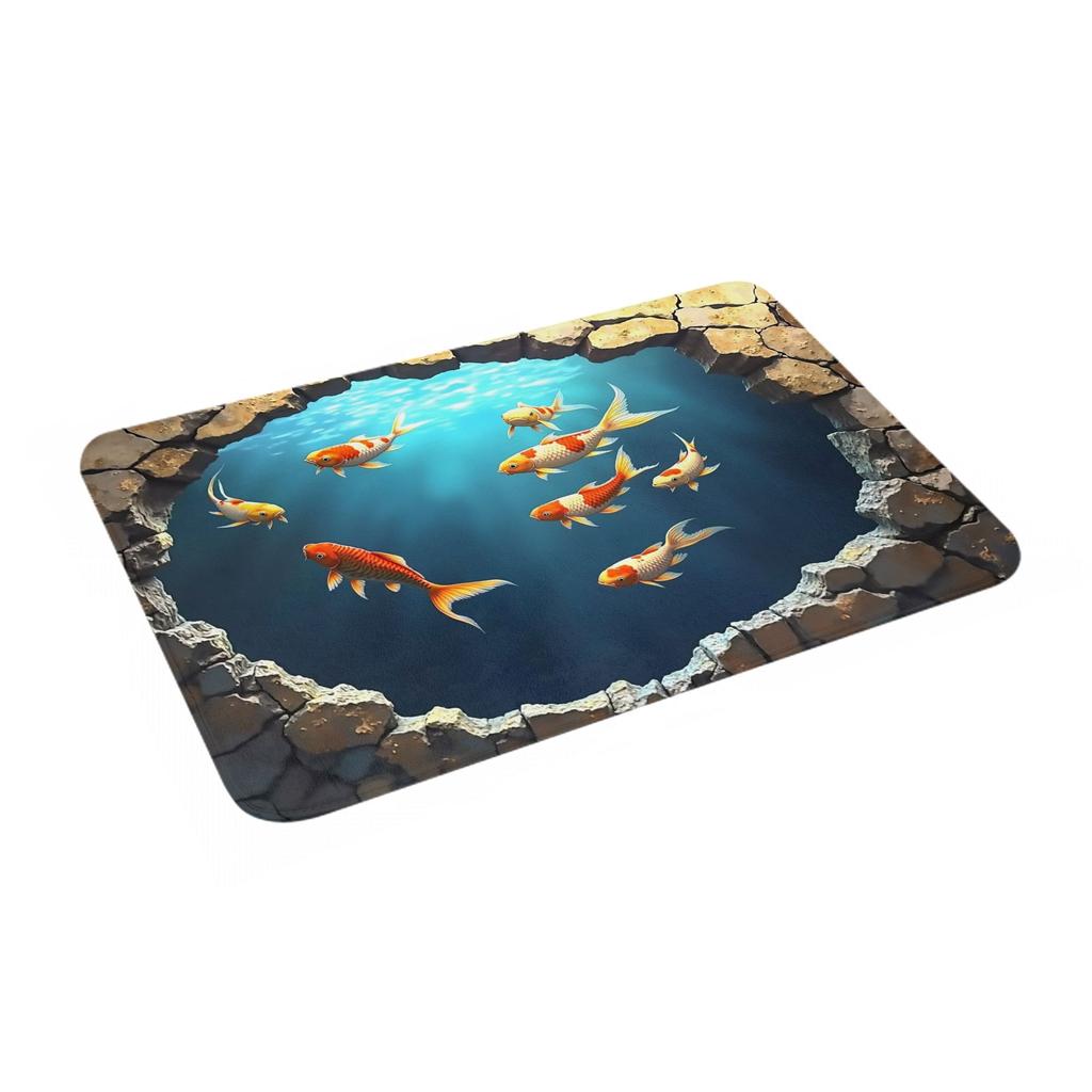 Vibrant Koi Fish Front Door Floor Entrance Mats Outdoor  Kitchen Bathroom Doormat Living Room Carpet Rug