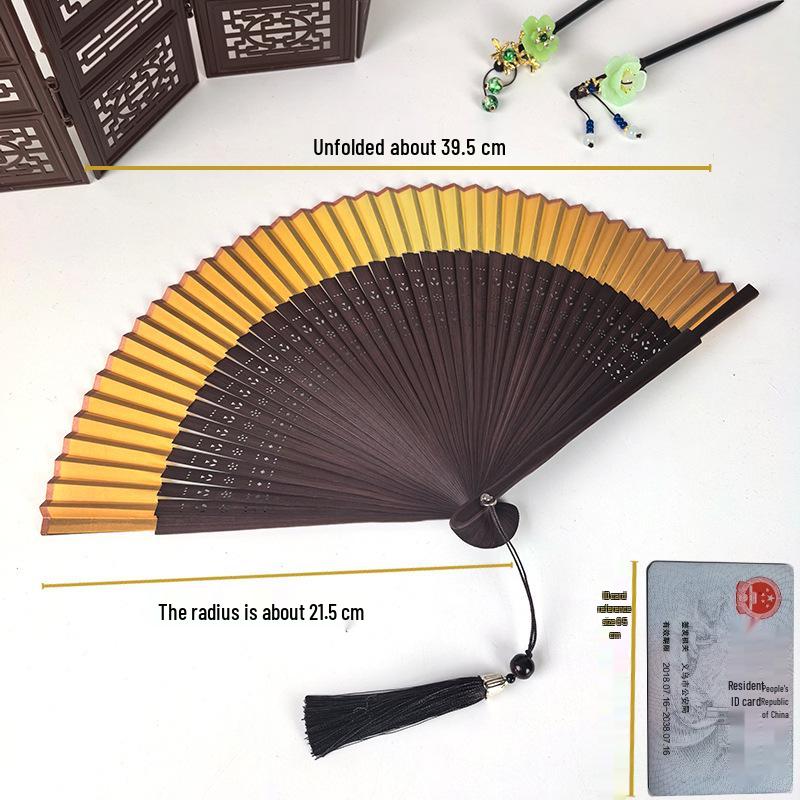 Blue Qipao Hanfu Dance Folding Fan – Green Summer Chinese Fan, Small and Blank