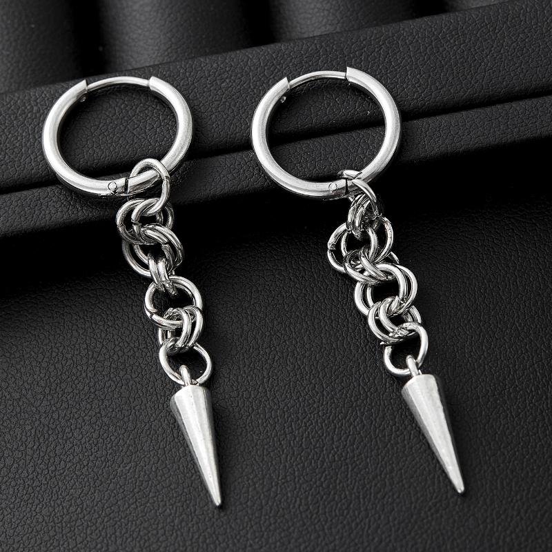 Gothic Y2K Punk Peak Rivet Pendant Earrings Men and Women Viking Jewelry  Street Dark Party Gift Accessories