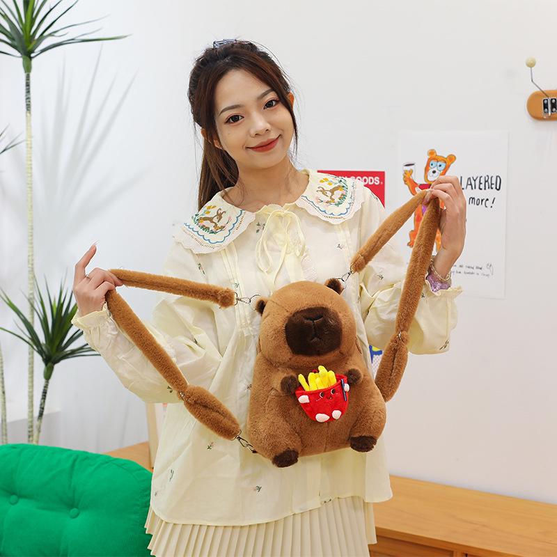 Cute Capybara Backpack Plush Toy Doll Stuffed Animal Gift for Girls' Birthday