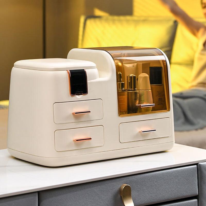 Настольное светодиодное зеркало с косметическим органайзером