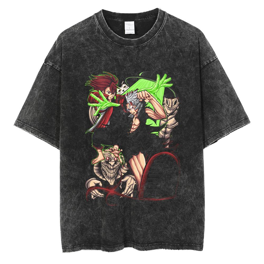 Anime Dandadan Okarun Grafické Prané Tričko Pánské Ležérní Volná Trička Vintage Trendy Bavlněné Tričko Harajuku Pánské Klasické Tričko