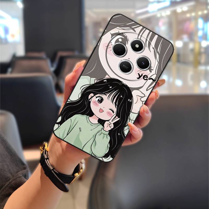 Phone Pouch Couple Phone Case For Redmi 14C 4G/14R 5G/A3 Pro 4G/POCO C75 Back Cover Soft Case Dirt-resistant Silicone