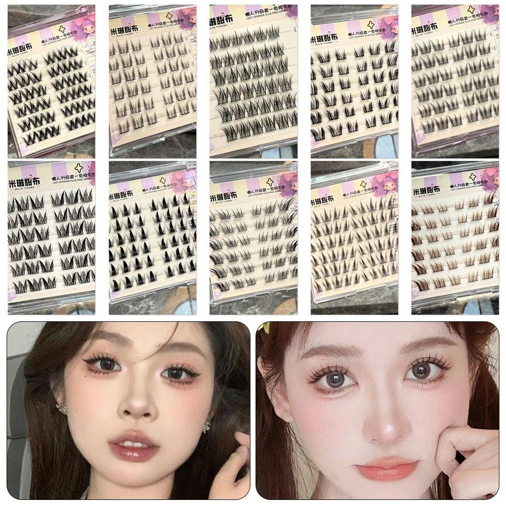 With Jelly Glue Strips Self-Adhesive Eyelashes Glue Free Manga Lashes Popular False Eyelashes Girl