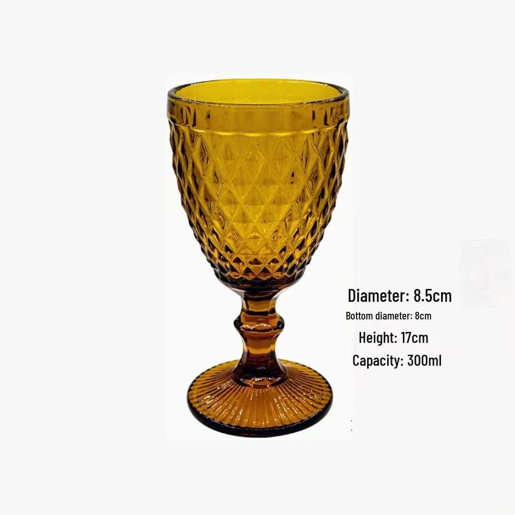 Vintage geprässter Rotweinglas - Elegantes dickes Glas für Hochzeiten & Dekoration