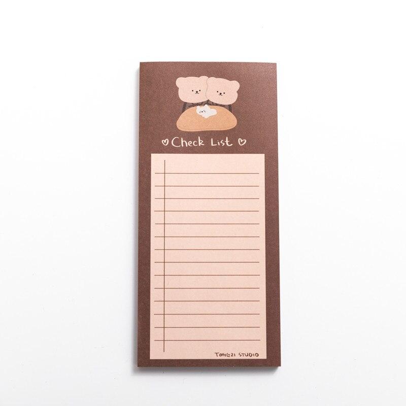 50 Sheets Korean Biscuits Bear Memo Pad Message Notes Decorative Notepad Note Check List Memo