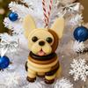 Bulldog Ornament Set French Style Button Puppy Hanging Pendant Home Party Christmas Holiday Decoration