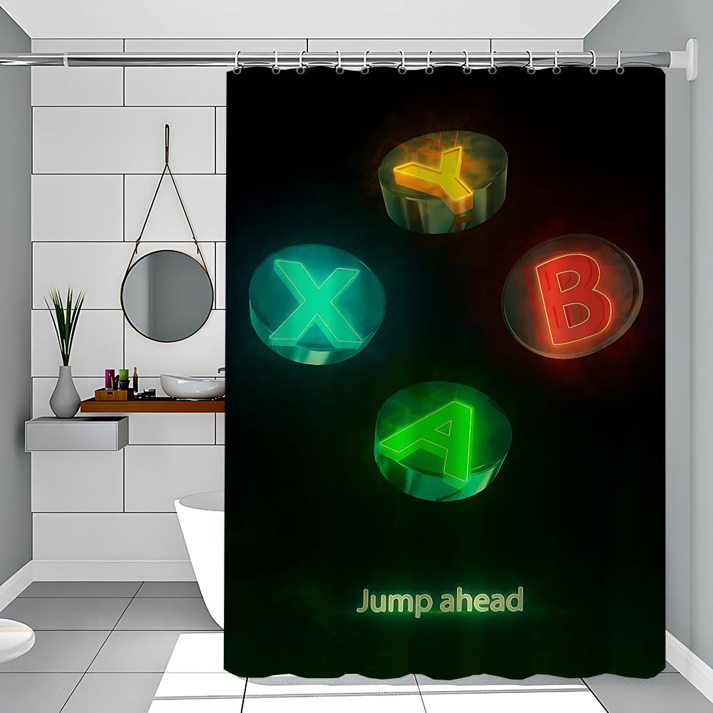 Gaming Poster Just One More Game Retro Shower Curtains 180cm Polyester Modern Style Bathroom Curtain With Hooks Shower Curtain
