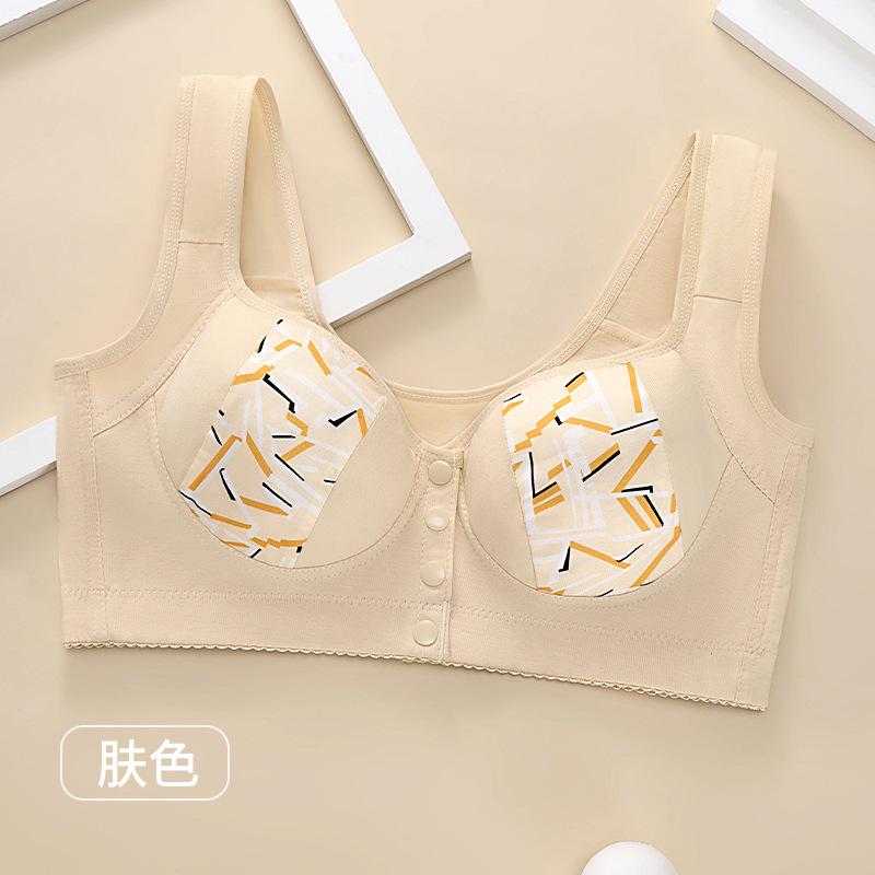 

Новое нижнее белье с напечатанной пряжкой спереди, модный женский жилет, бюстгальтер для женщин среднего и пожилого возраста, большой размер, нижнее белье без стальной оправы для женщин 34/75B