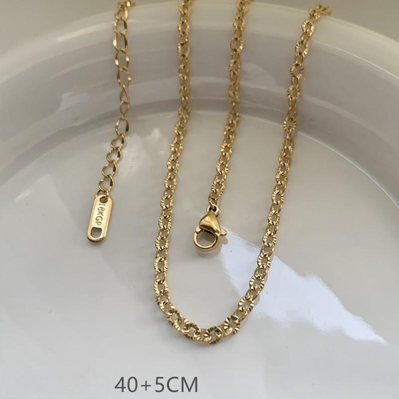 Stainless Steel Gold Plated Chain Necklaces | Dainty Figaro Link Twist Chain Chokers | Waterproof Hypoallergenic Jewelry for Wom