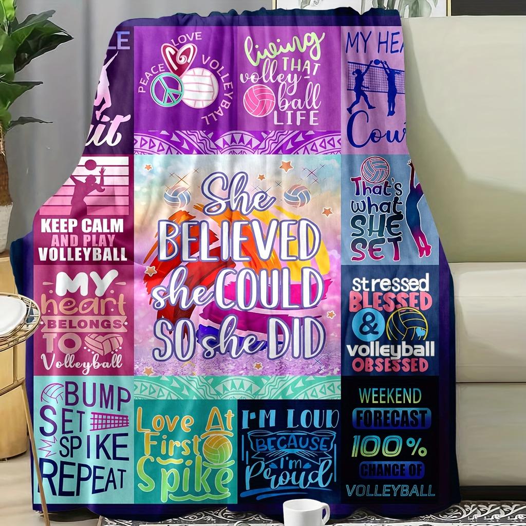 1pc Blanket Volleyball Supplies, Teen Girls Volleyball Gifts, Teen Girls Volleyball Accessories, Volleyball Party Favors, Volleyball Party D