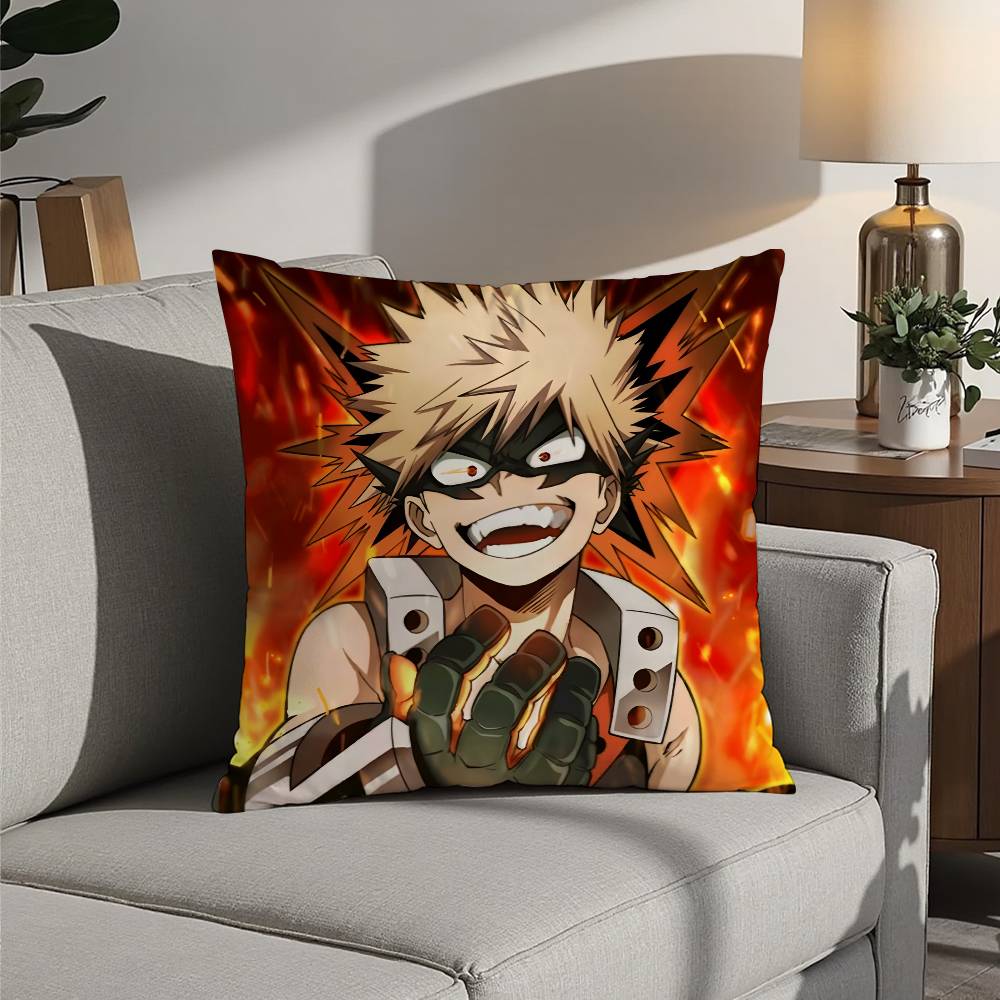 

My Hero Academia Katsuki Bakugo Pillow Case Plush Fabric Soft Pillowcase Double Sided Print Cushion Cover Household Gifts 12x12Inch