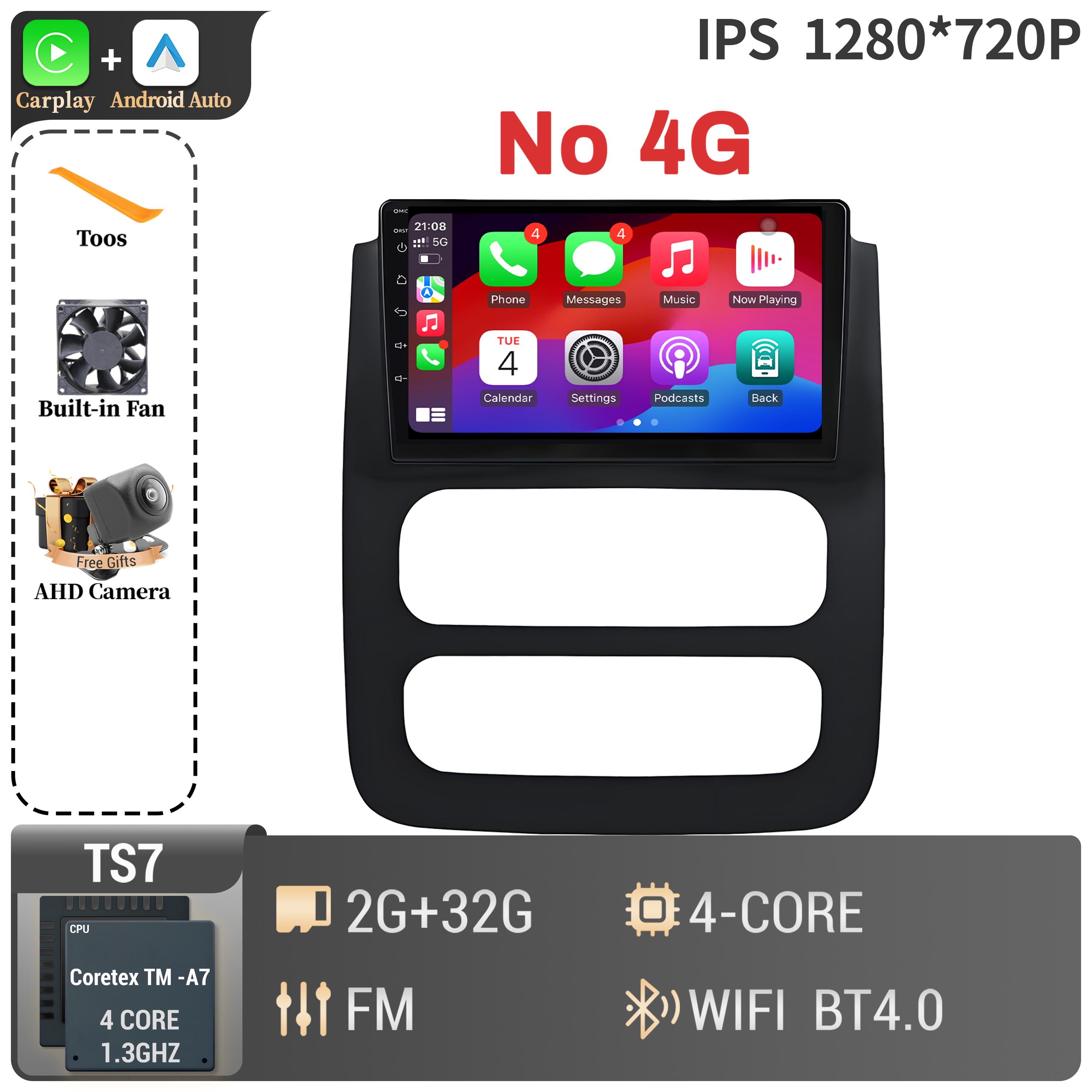 

For Dodge RAM 1500 2500 3500 2002 2003 2004 2005 Android Car Radio Multimedia Wireless BT Carplay 4G GPS CPU 7870 2K QLED Screen