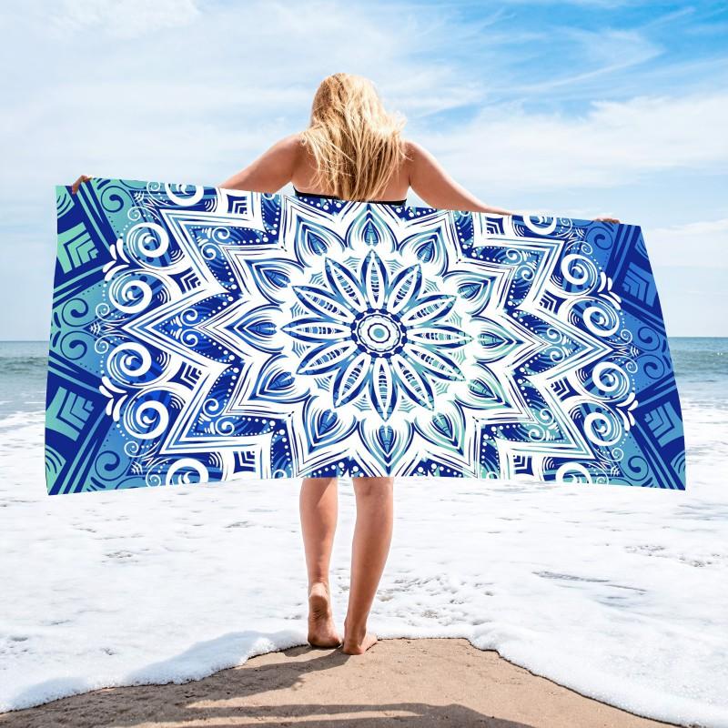 Ultra Absorbent Microfiber Beach Towel With Sea Turtle Print Quick Dry Large Size 70x140cm Pool Vacation Travel