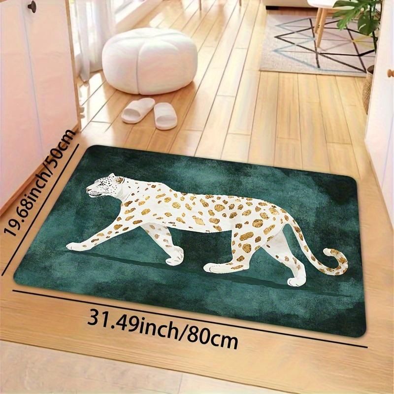 Panterprint Keukenmat Set, Polyester Antislip Machine Wasbare Vloerkleed voor Badkamer Slaapkamer Woonkamer Decor
