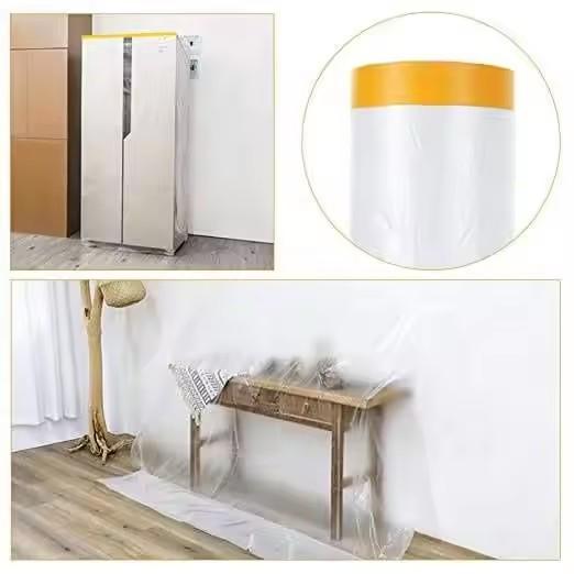 55/110CM 2M Washi PE Dustproof Film Self-Adhesive Plastic Masking Film Car Beauty Repair Masking Film Decor Wall Paint Cover