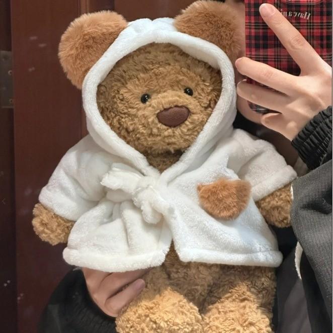 Adorabile Accappatoio Orso Peluche Giocattolo Morbido Bambola Confort Ideale Per Bambini E Adulti