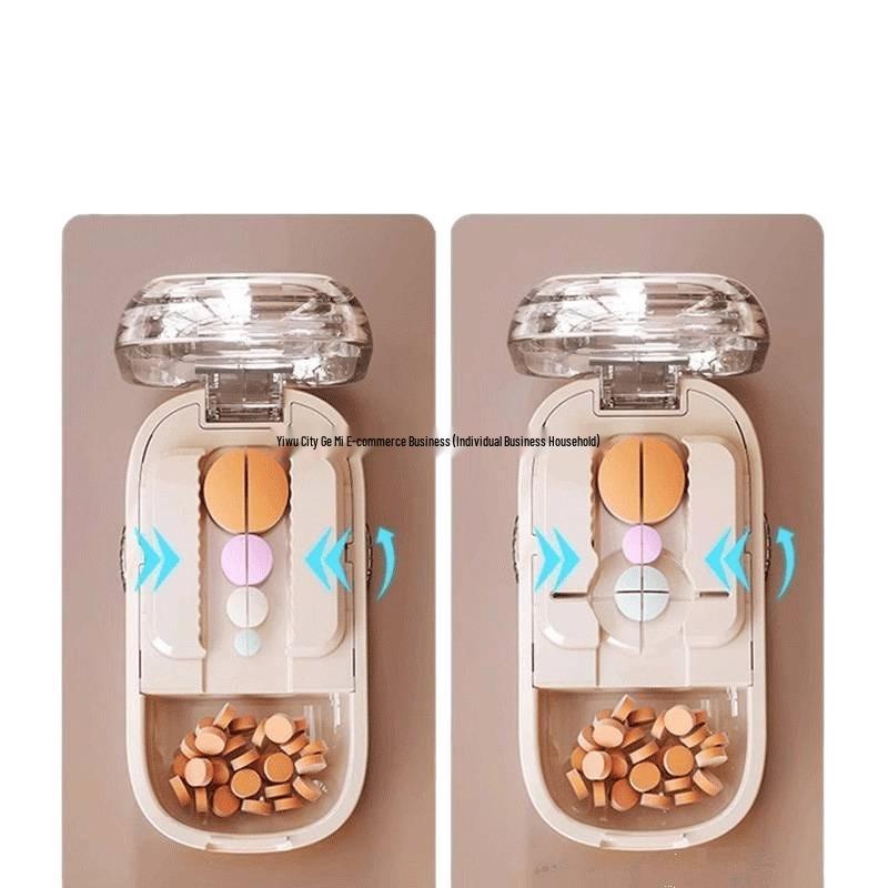 Portable Travel Pill Cutter: Splits Pills Into Halves or Quarters