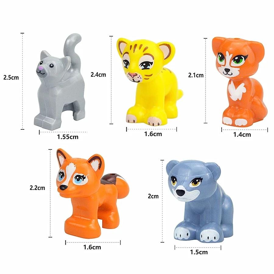 MOC Blocuri de Construcție Animale Particule Mici Scenă Tigru Oaie Rață Cal Balene Model Educațional Zoo Asamblat Cadou DIY Cărămizi Jucărie